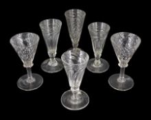 Four late 18th/early 19th century short ale drinking glasses