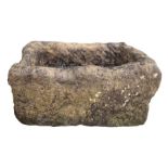 18th/19th century rough cut and hewn stone trough planter