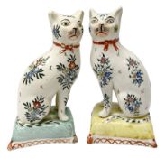 Pair of 19th century Staffordshire cats