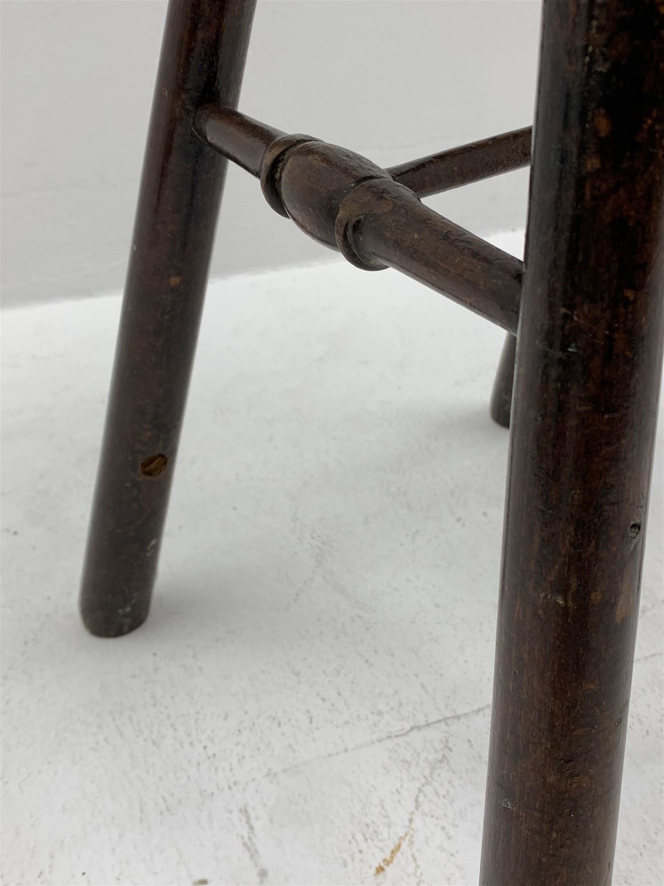 18th/19th century beech saddle stool - Image 6 of 8