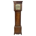 George III oak and mahogany banded longcase clock
