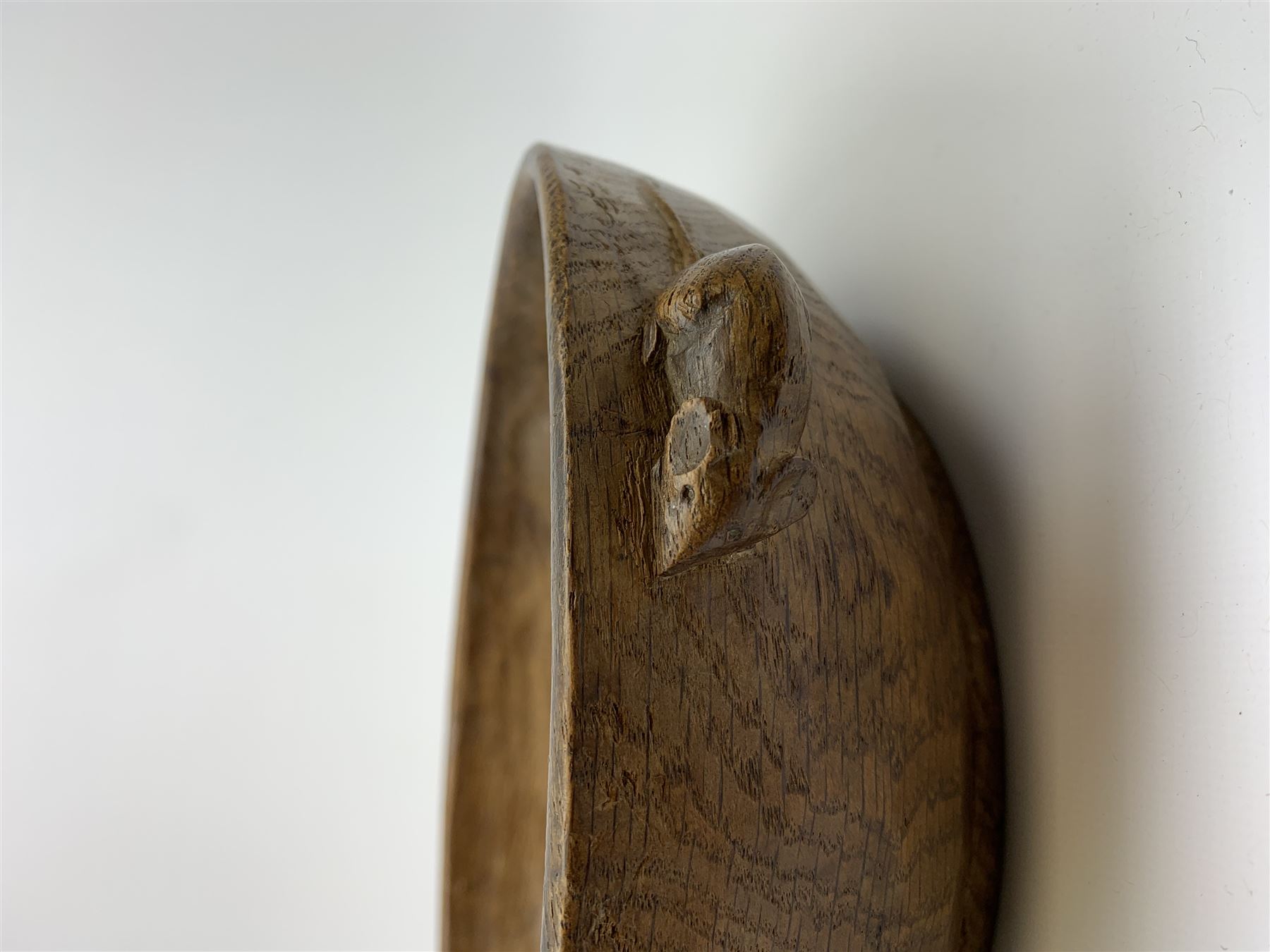 'Mouseman' adzed oak fruit bowl circa. 1950's - Image 2 of 8