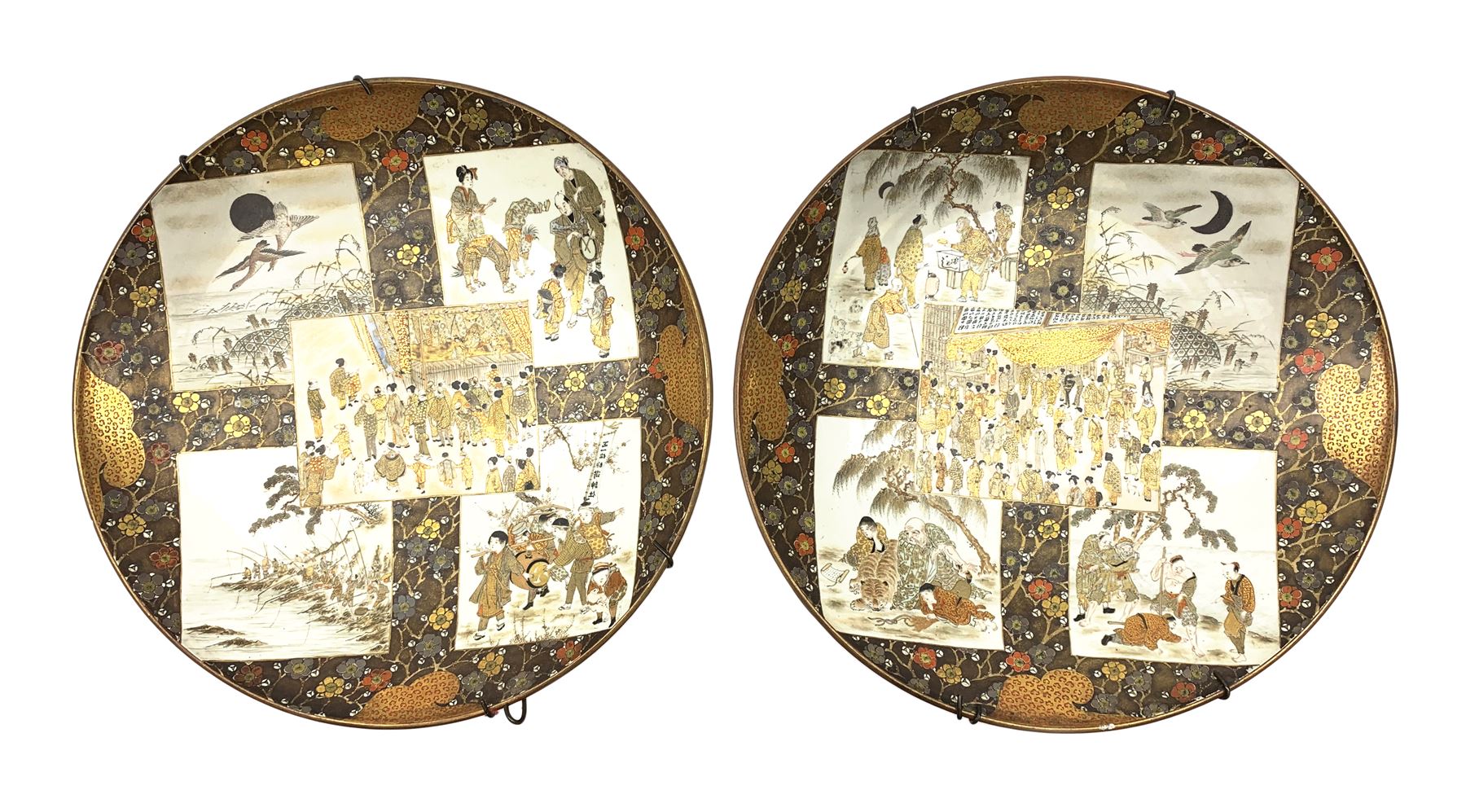 Pair of Japanese Meiji period (1868-1912) wall chargers