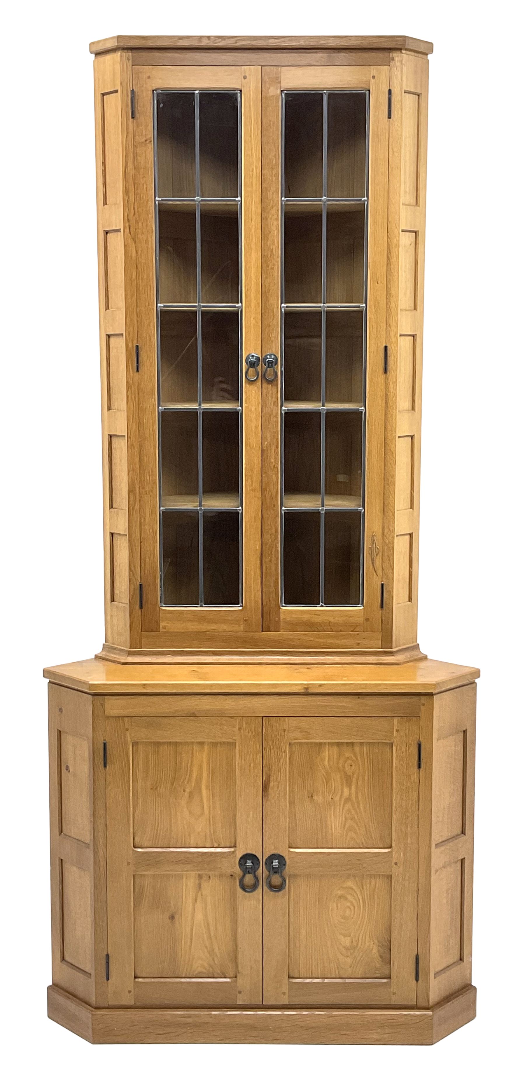 �Lizardman� oak corner cabinet