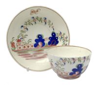 18th century A & E Keeling (Factory X) tea bowl and saucer