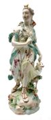 Mid 18th century Derby porcelain figure modelled as Dianna the Huntress