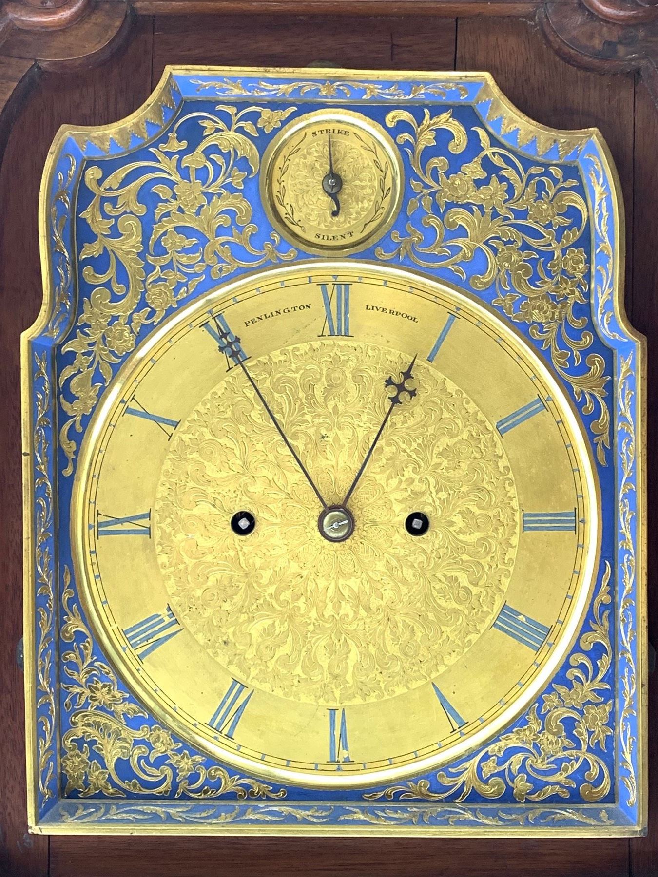 Large early to mid 19th century walnut bracket clock by Penlington of Liverpool - Image 5 of 11