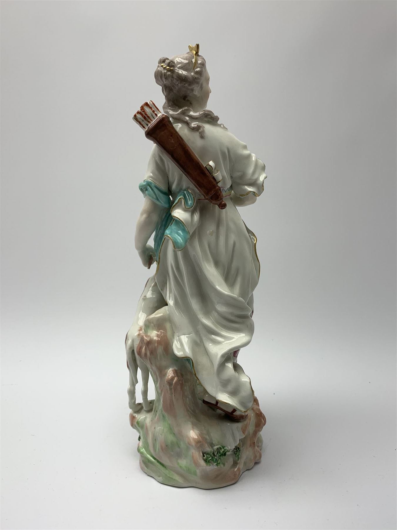 Mid 18th century Derby porcelain figure modelled as Dianna the Huntress - Image 5 of 9