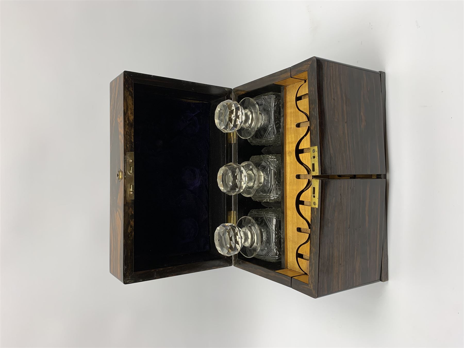 19th century coromandel decanter box, of rectangular form, the hinged cover with vacant central plaq - Image 3 of 8