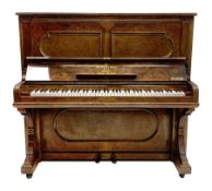 Steinway & Sons - late 19th century figured walnut upright piano