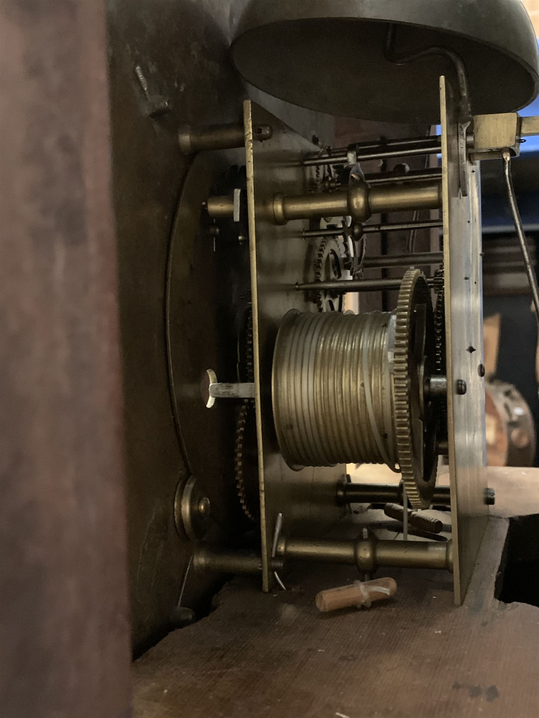 18th century and later figured mahogany longcase clock - Image 6 of 7