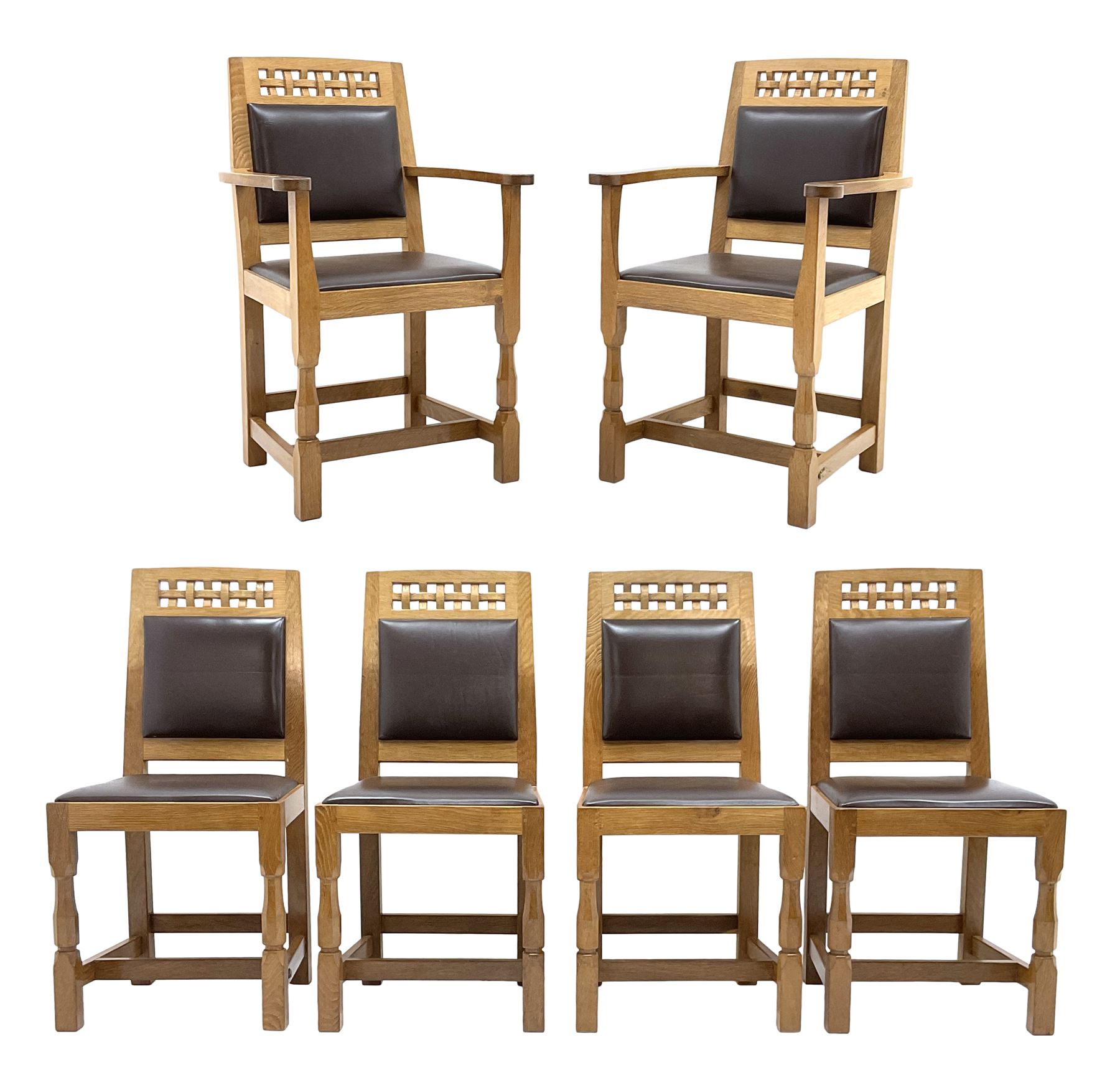 'Lizardman' set six dining chairs