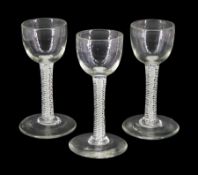 Set of three 18th century drinking glasses