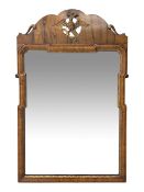 Mid to late 20th century Chippendale style figure walnut mirror