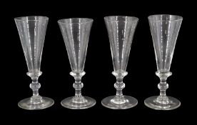 Near set of four early 19th century ale glasses