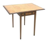 Mid to late 20th century Sheraton style satinwood Pembroke table