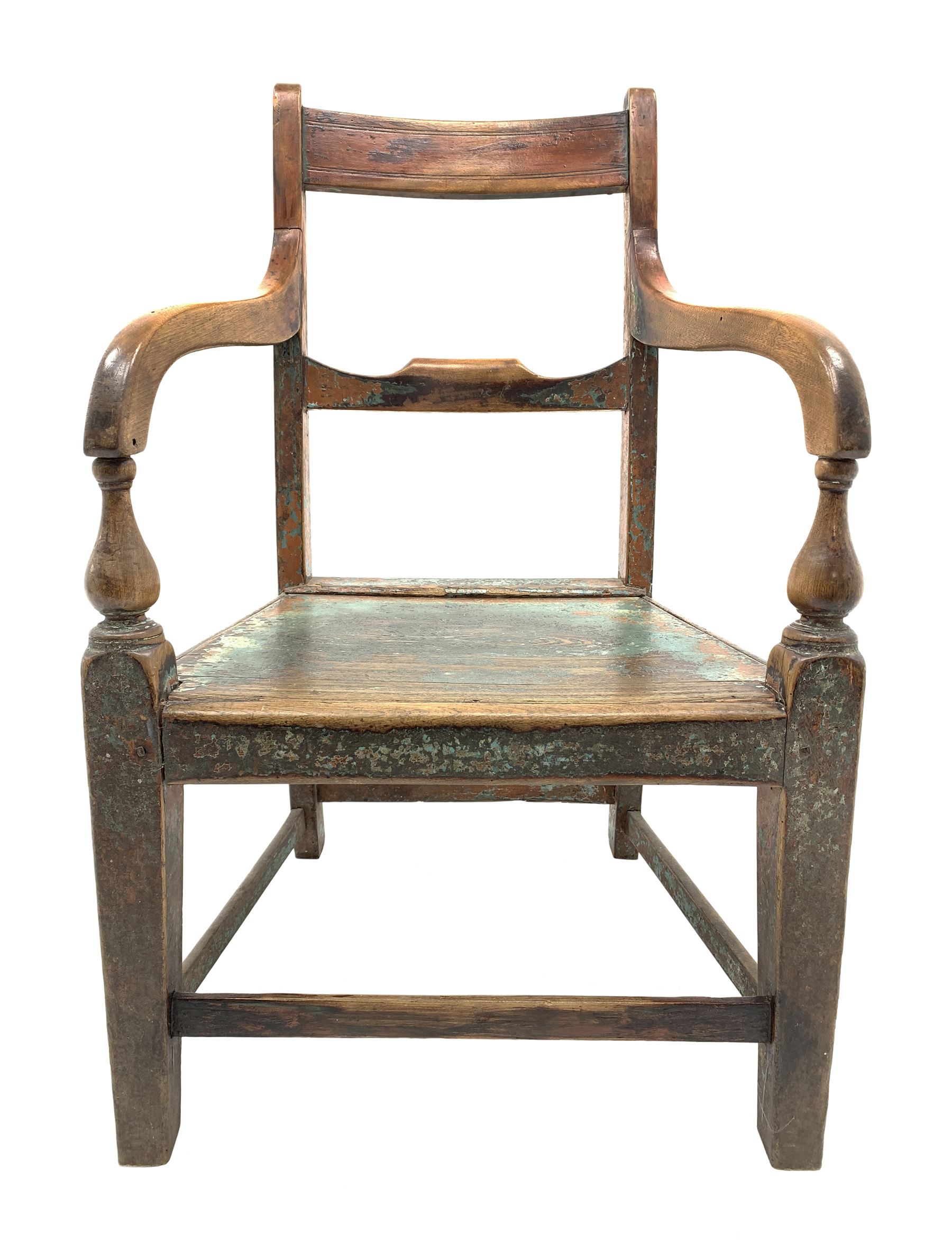 Late 18th century country elm armchair