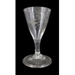 18th century drinking glass of possible Jacobite interest