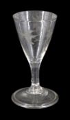 18th century drinking glass of possible Jacobite interest