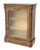 Victorian walnut pier display cabinet