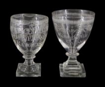 Two 19th century glass rummers