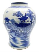 19th century Chinese export blue and white porcelain jar