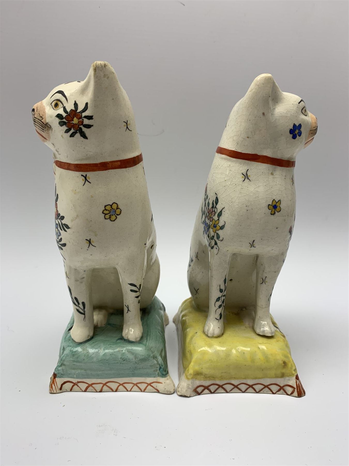 Pair of 19th century Staffordshire cats - Image 5 of 6