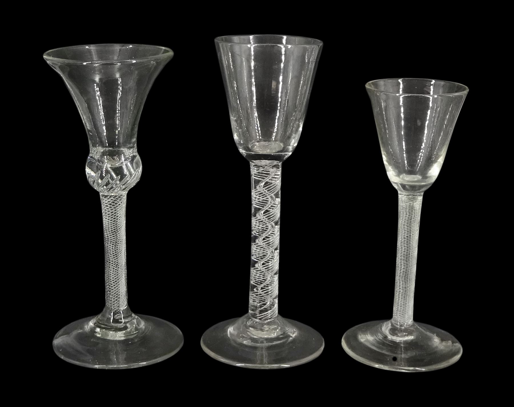Three 18th century drinking glasses