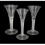 Three 18th century drinking glasses