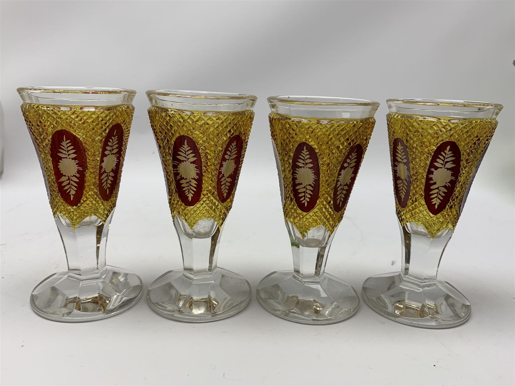 Set of four 19th century bohemian drinking glasses - Image 5 of 7