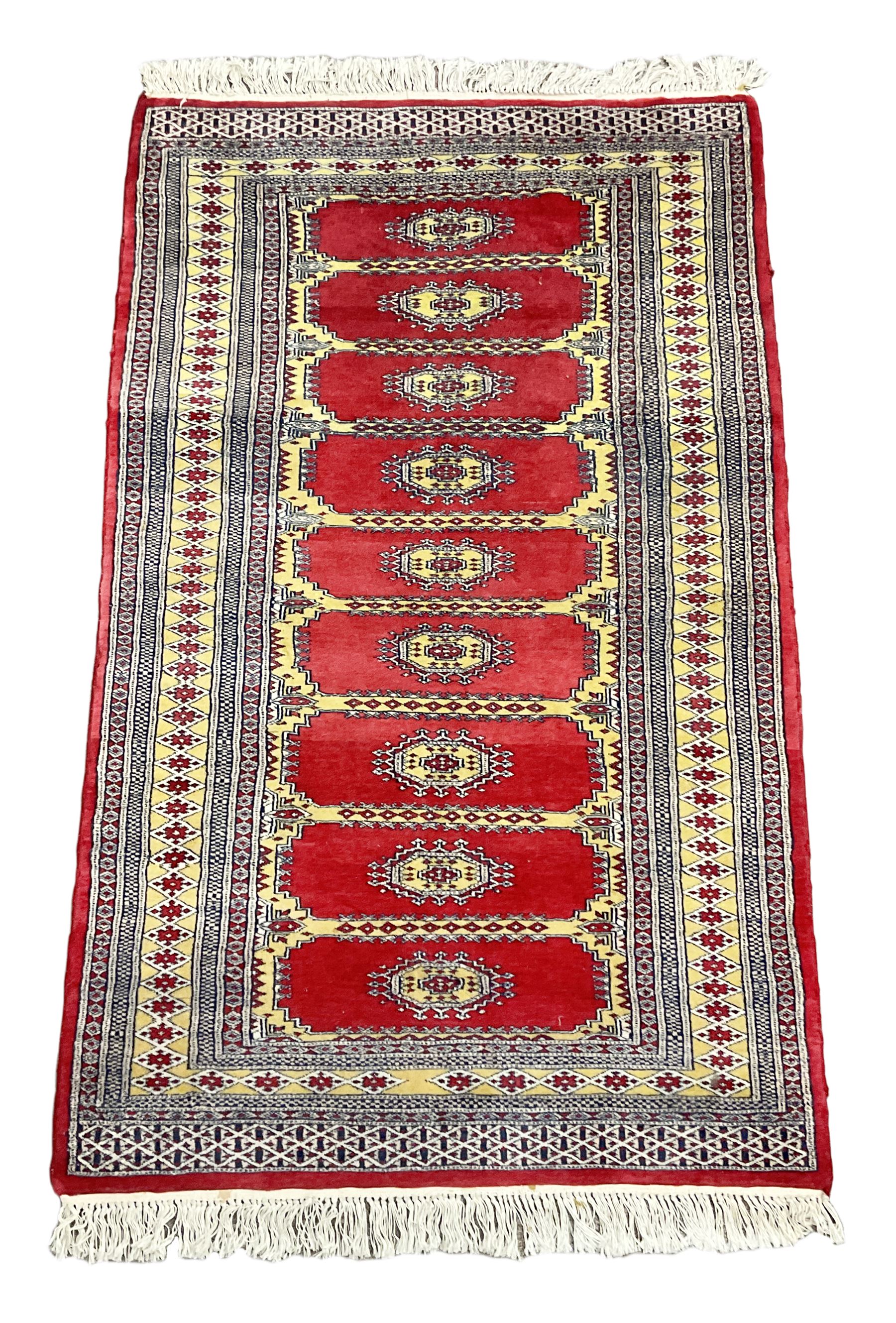 Persian red and yellow ground Bokhara rug