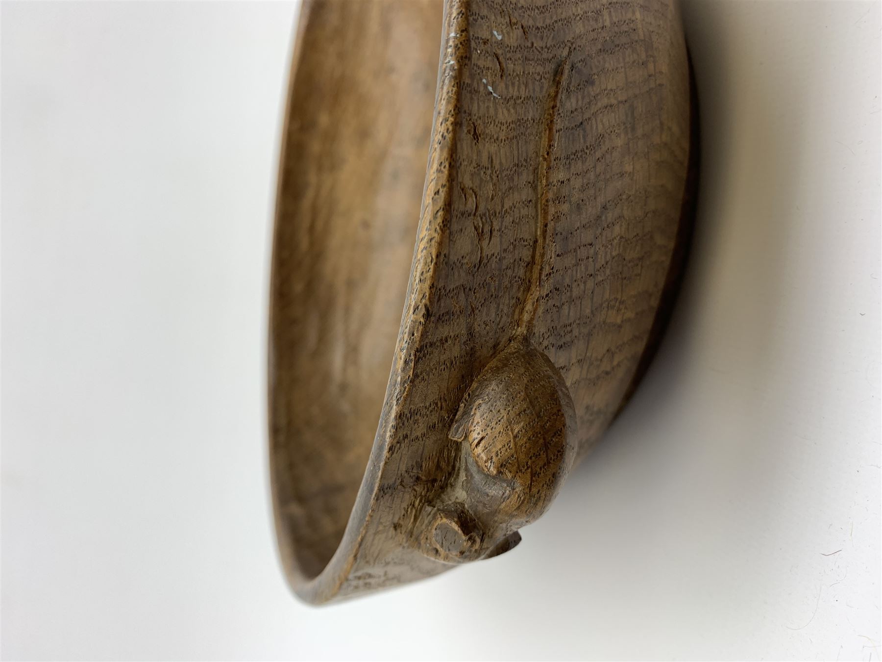 'Mouseman' adzed oak fruit bowl circa. 1950's - Image 3 of 8