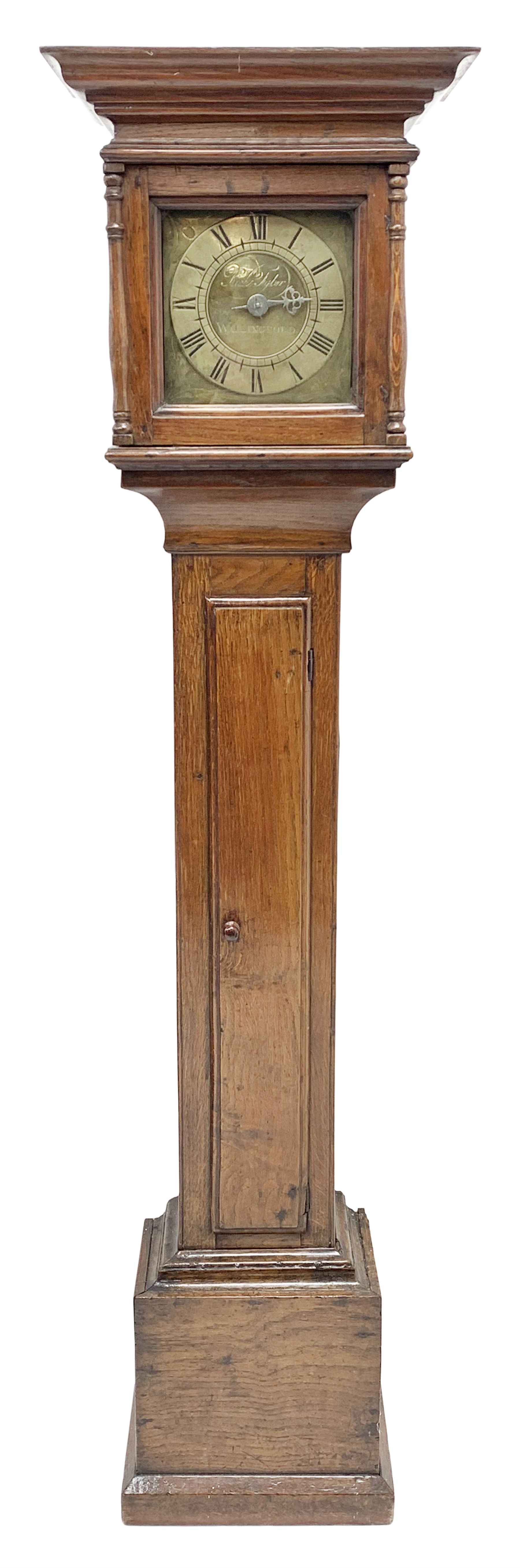 Small mid 18th century oak cottage longcase clock