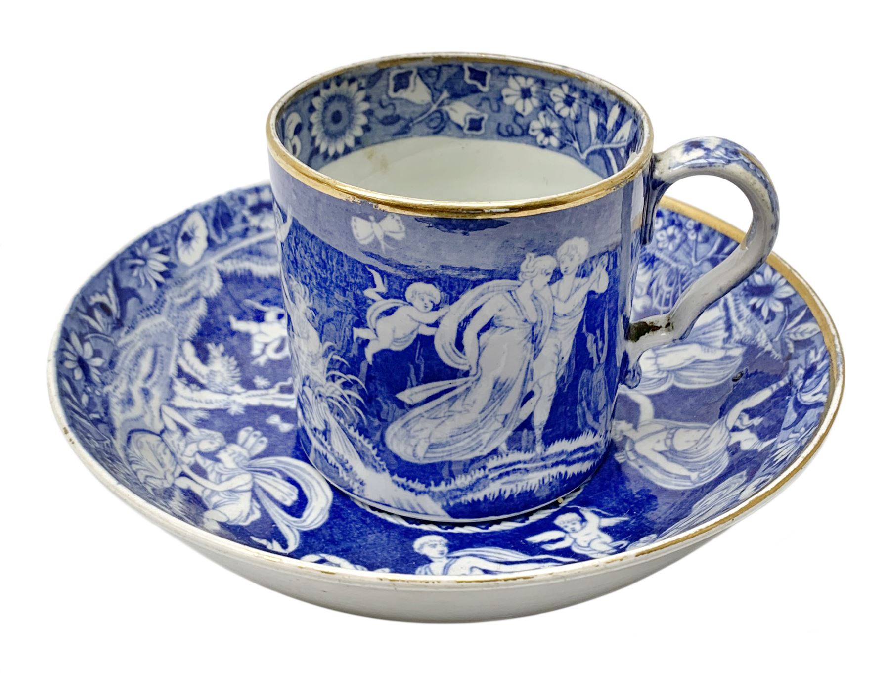 Early 19th Century Spode coffee can and saucer