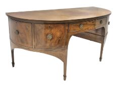 George III and later mahogany demi-lune sideboard