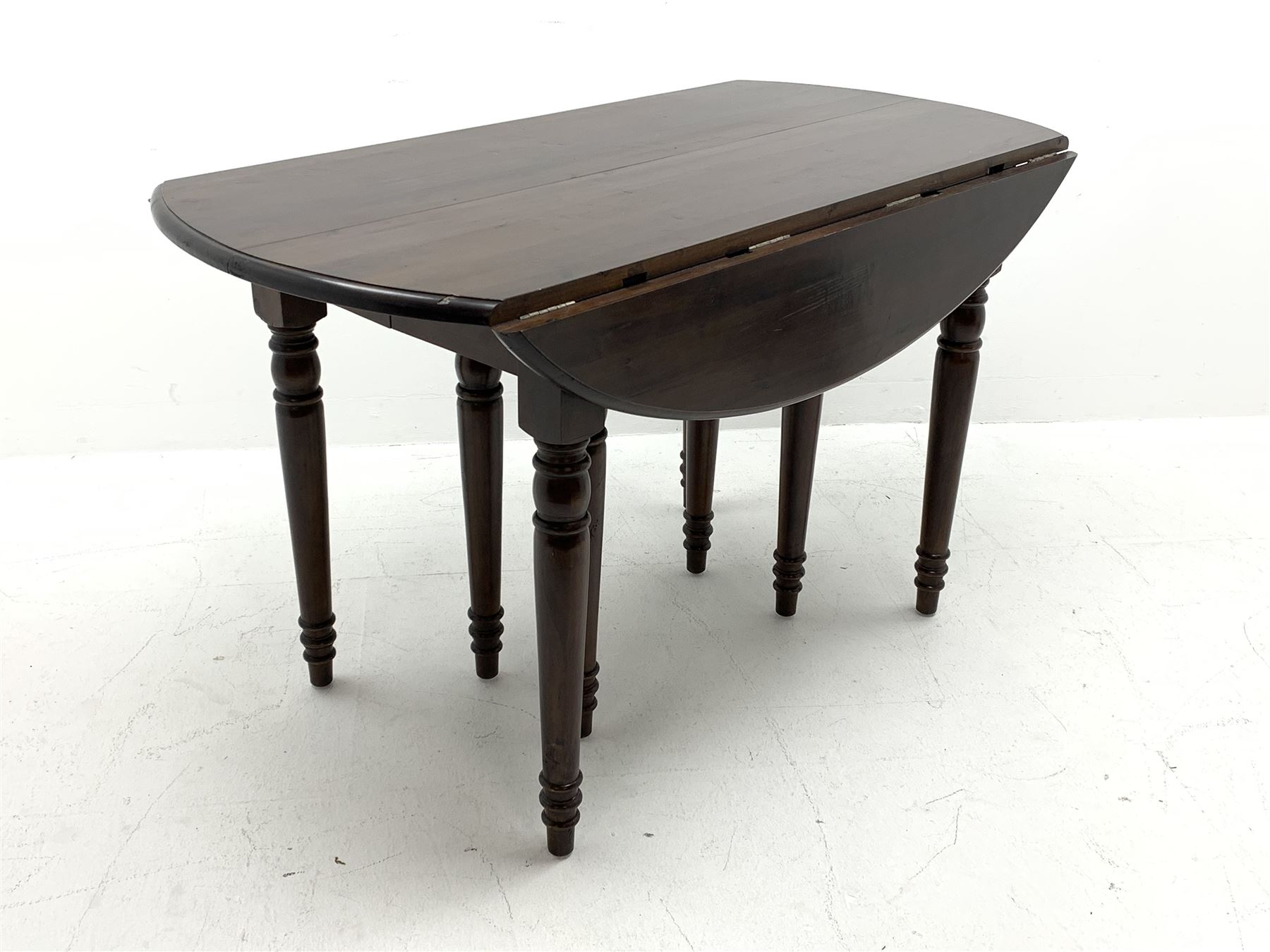 Oka Furniture - 'Petworth' French walnut extending drop leaf dining table with five additional leave - Image 2 of 4