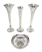 Pair of Edwardian silver specimen vases by Thomas Fattorini