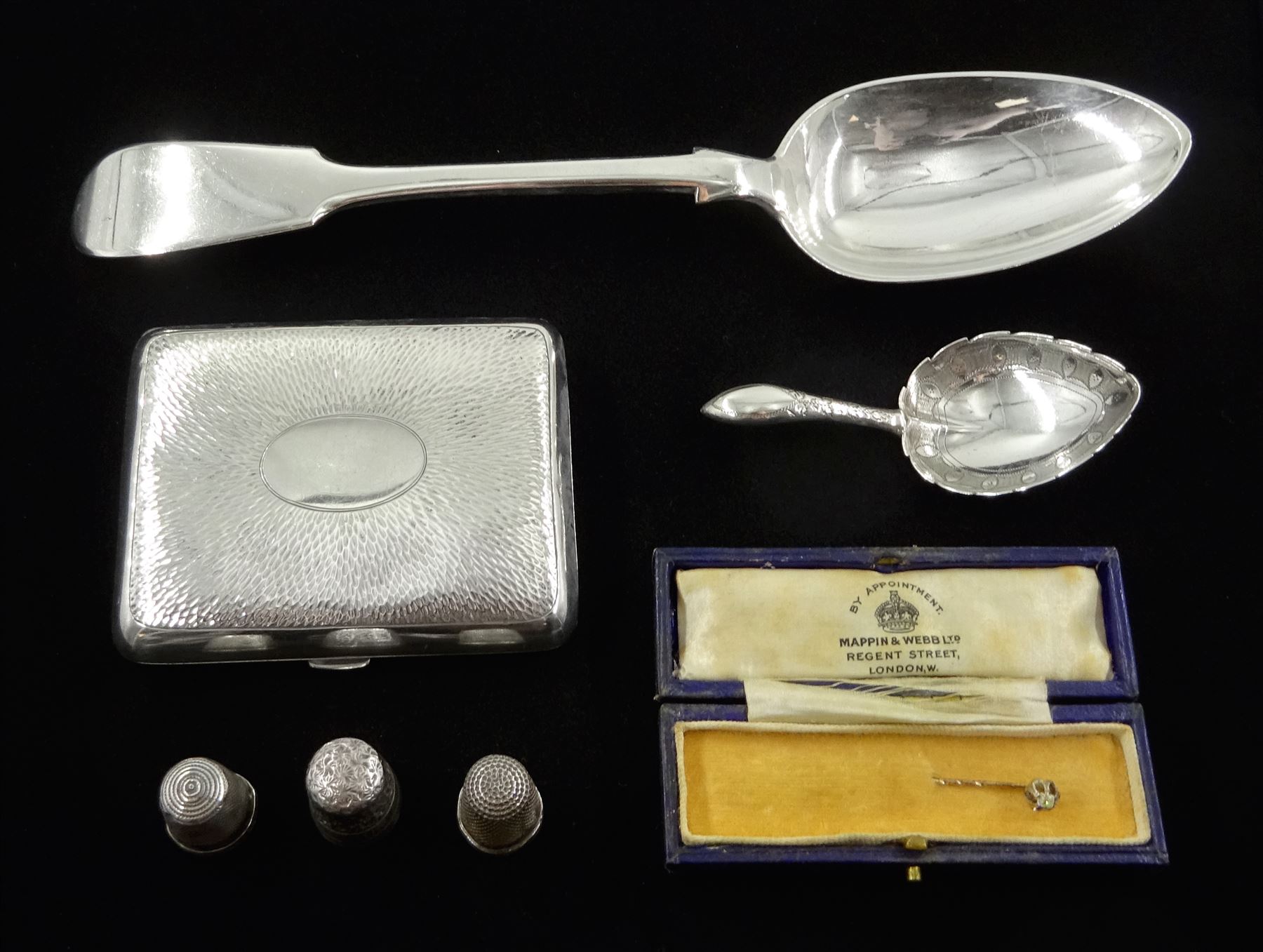 George III silver heart shaped caddy spoon