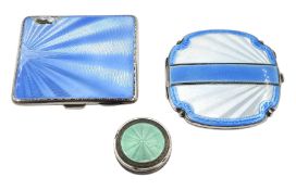 Silver enamel compact by Charles S Green & Co Ltd