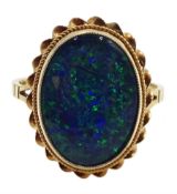 9ct gold oval opal triplet ring