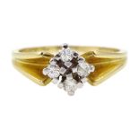 Gold four stone diamond ring