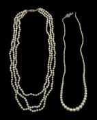 Three strand pearl necklace