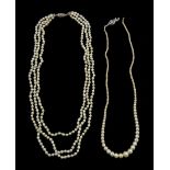 Three strand pearl necklace