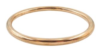 Early 20th century 9ct rose gold bangle