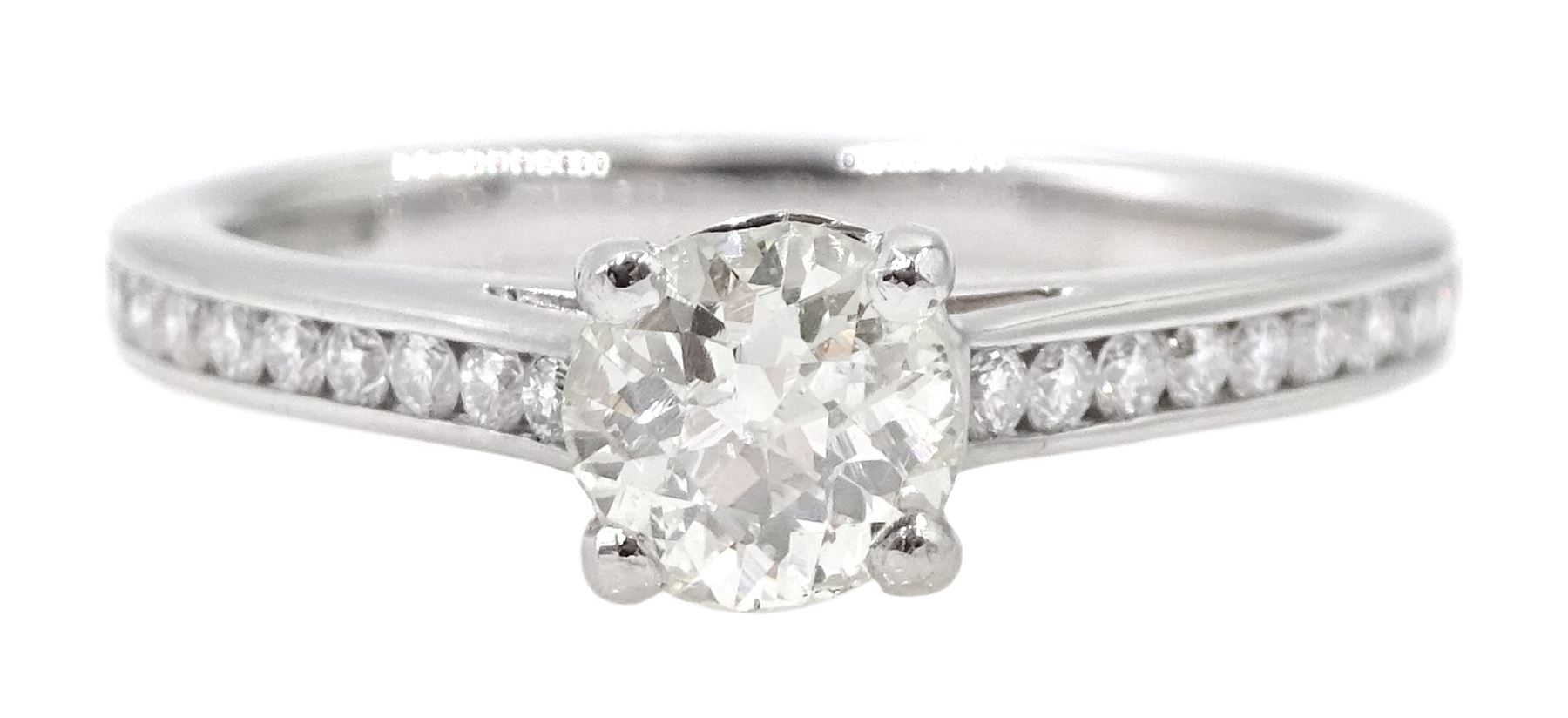 Platinum single stone diamond ring