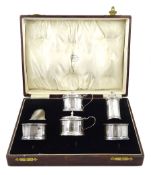 Early 20th century silver five piece cruet set