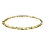 14ct yellow gold Greek key design bangle