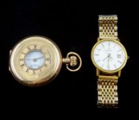 Omega gold-plated gentleman's quartz wristwatch