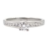 Platinum single stone round brilliant cut diamond ring