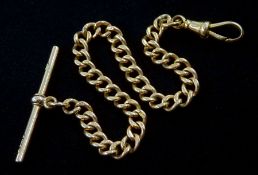 9ct gold Albert T bar with clip